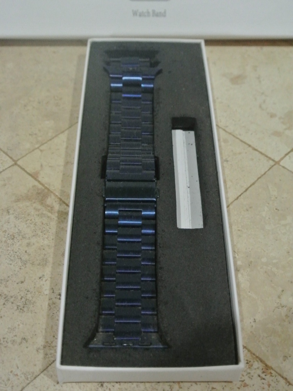 NAVY BLUE METAL APPLE WATCH BAND 42/44MM